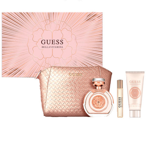 Guess Bella Vita Rosa Women’s Gift Set – 100ml Eau de Parfum + Lotion + Travel Spray + Pouch
