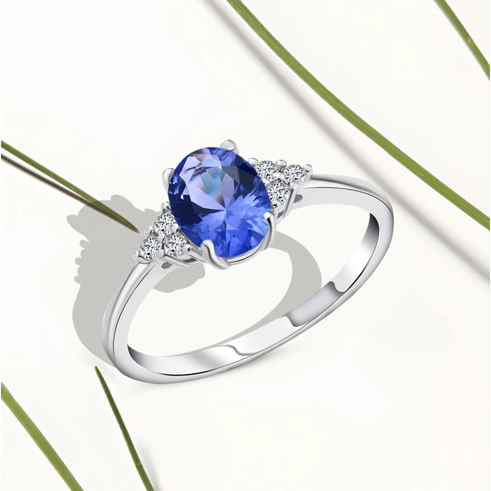 خاتم لمسة التانزنايت – فضة عيار 925