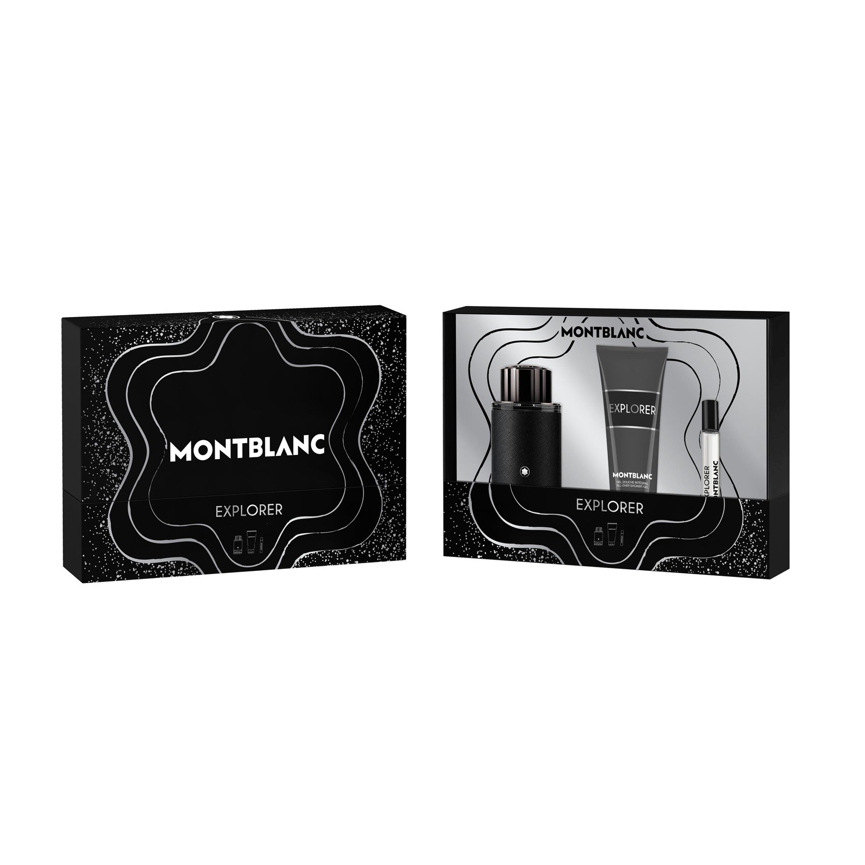 طقم عطر مون بلان إكسبلورر الرجالي – أو دو بارفان 100 مل + جل استحمام + بخاخ صغير للسفر