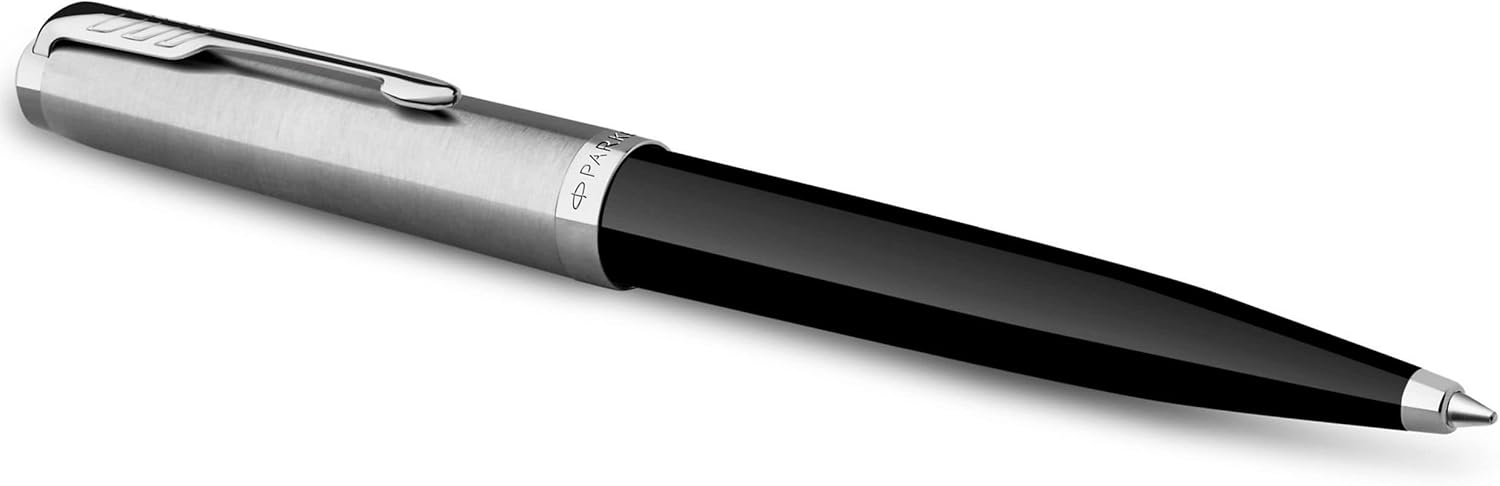 قلم باركر 51 حبر جاف – أسود مع حليات كروم – موديل 2123493