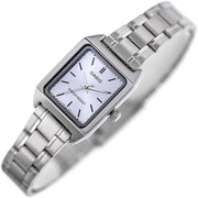 Casio Women's Watch with Stainless Steel Bracelet and Silver Rectangular Dial
