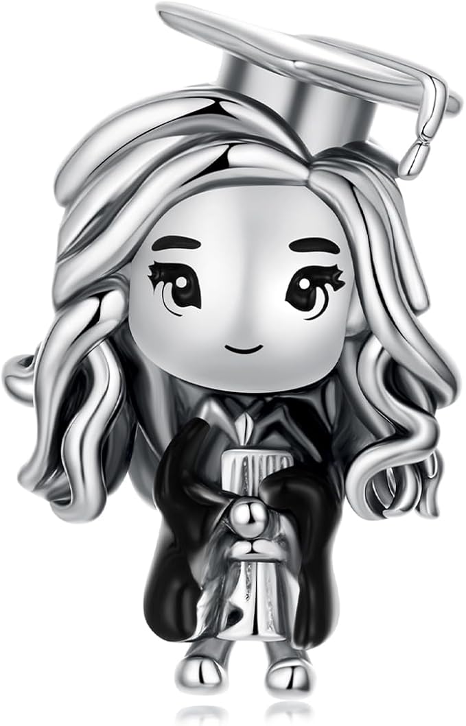 " Graduate Girl " 925 Silver Charm
