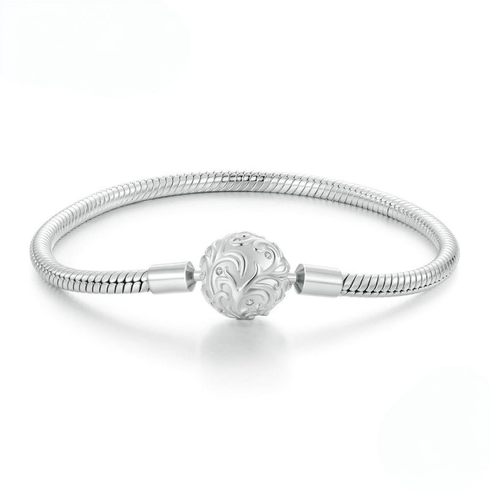 انسيال لعب فضه عيار925 بتمصيم دائري به زهور رقيقه