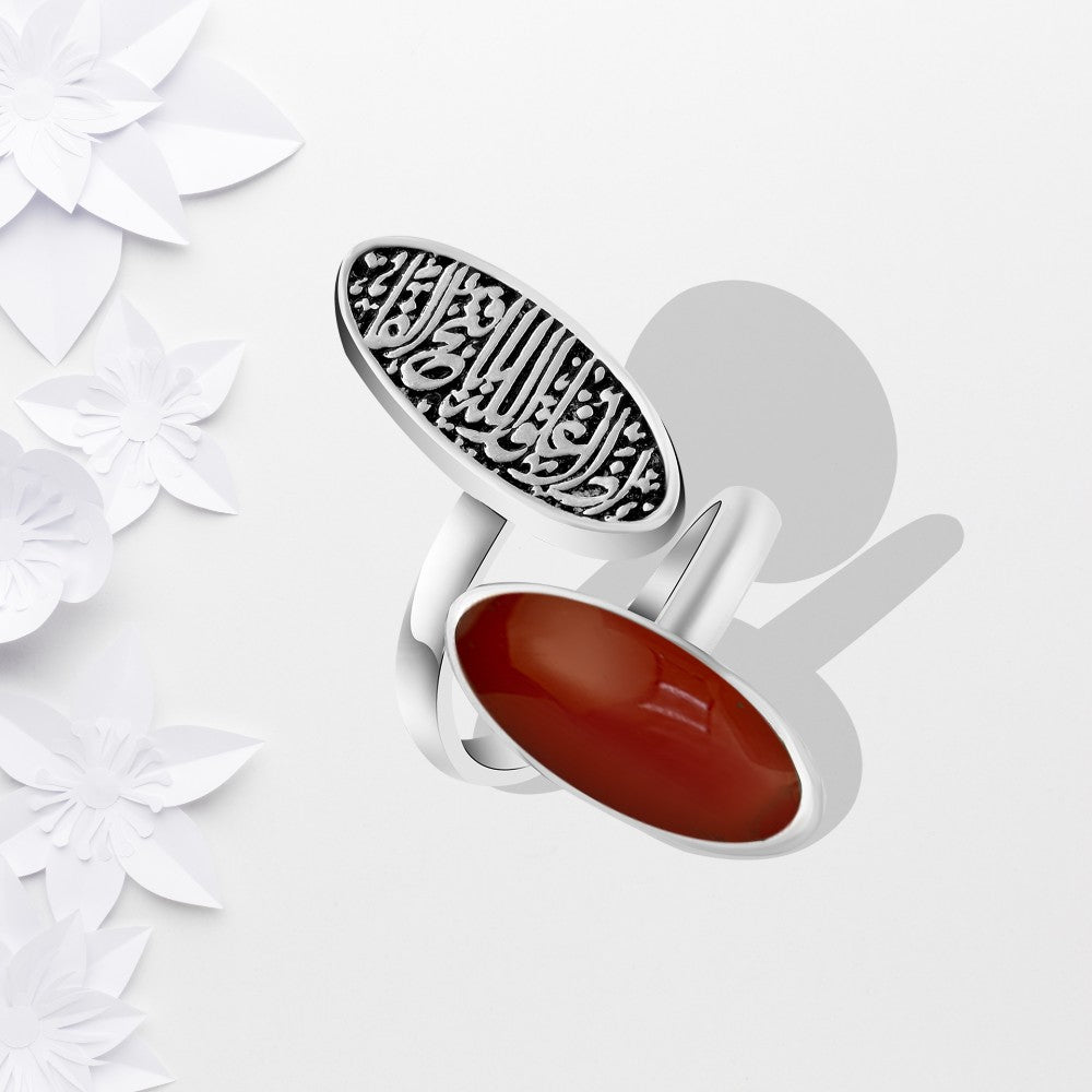 خاتم فضه مصري حريمي عيار 925 ( إذا أغلق الله باباً فتح الفاً )