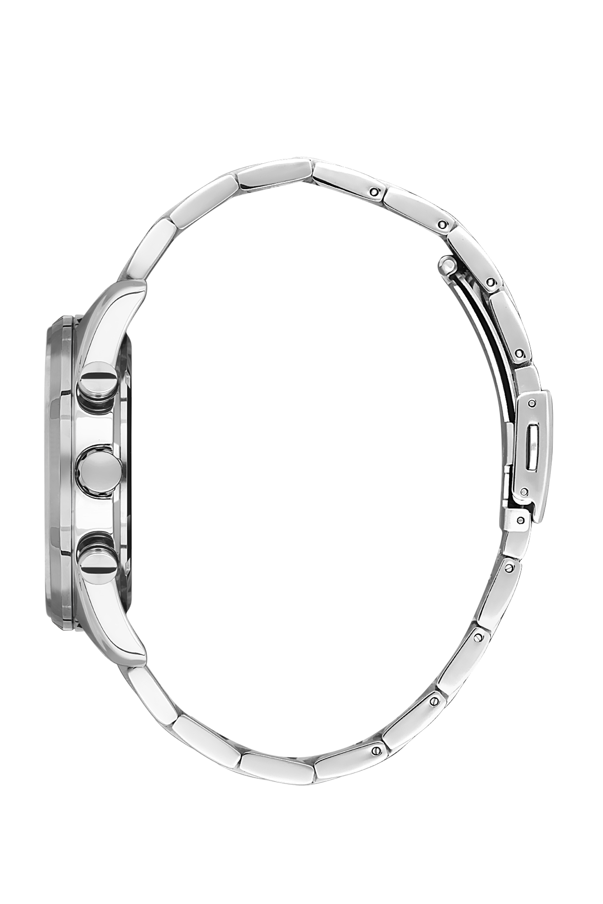 ساعة يد رجالية بيغوتي – ستانلس ستيل فضي بميناء أزرق وعدادات فرعية ونافذة تاريخ