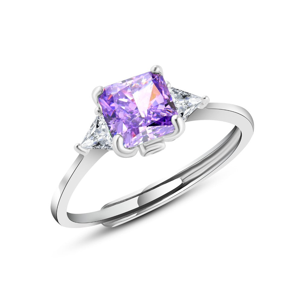 Shiny zircon purple Ring 925 Sterling Silver – Fathy Ibrahim