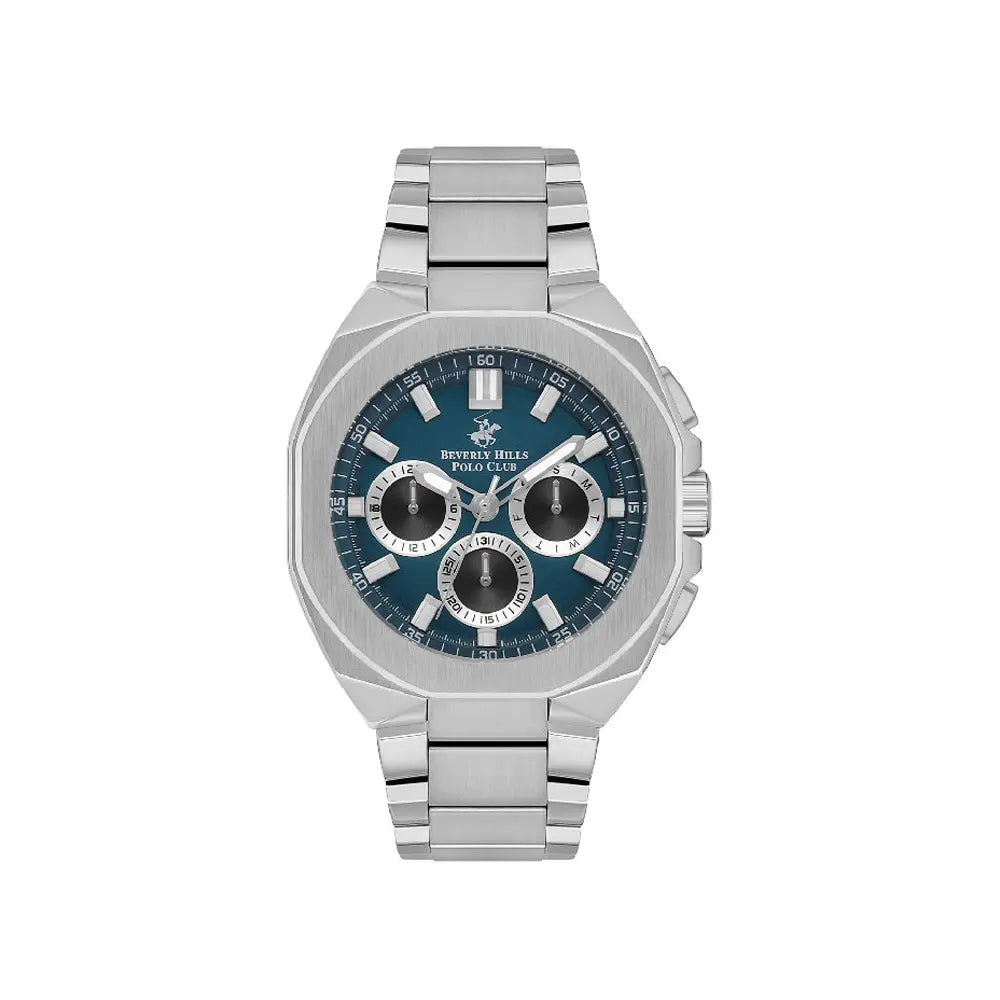 BP3537X.370 - ساعة يد بيفرلي هيلز بولو كلوب ستانليس ستيل متعددة الوظائف رجالي