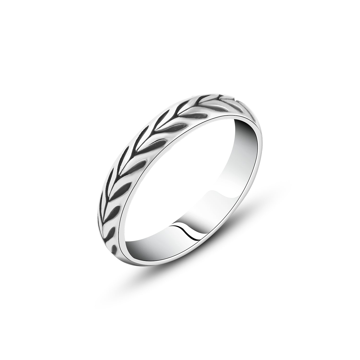 Engagement Ring For Men With A Handcrafted Design In The Shape Of Wheat Ears