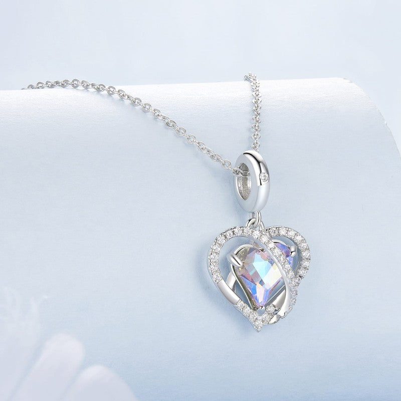 Interweaving Heart Charm - 925 Sterling Silver
