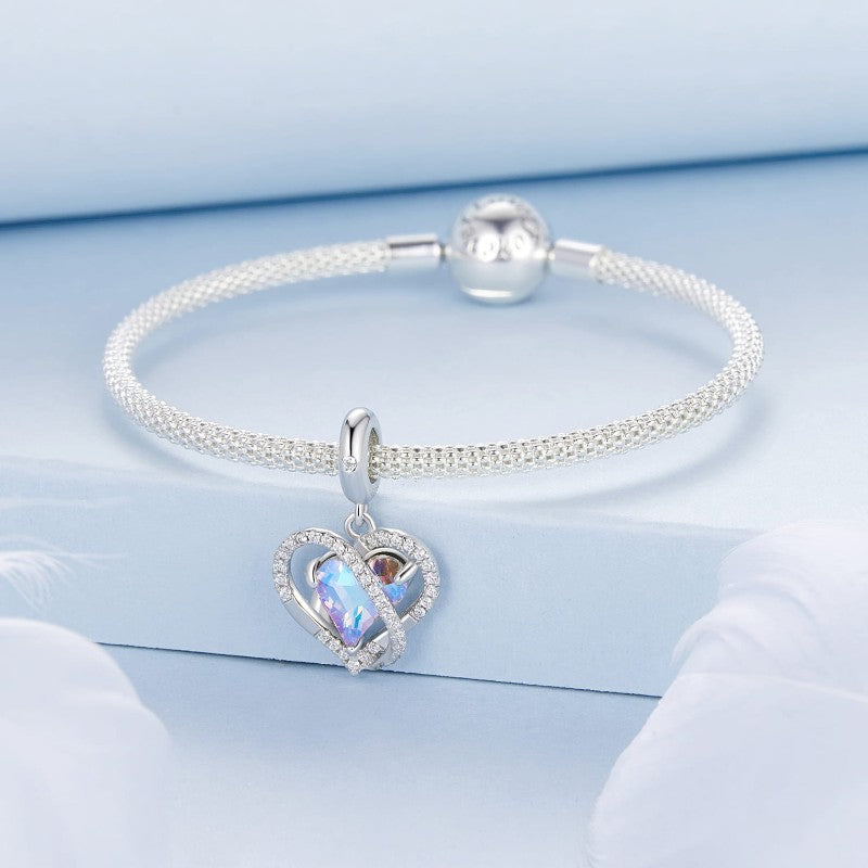 Interweaving Heart Charm - 925 Sterling Silver