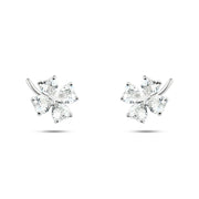 حلق فضة عيار 925 على شكل زهرة