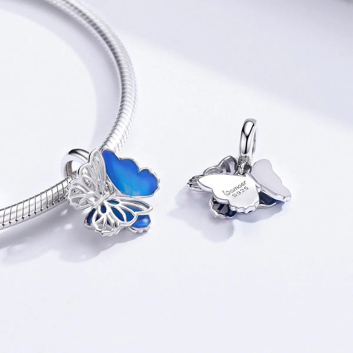 Blue Butterfly 925 Silver Charm