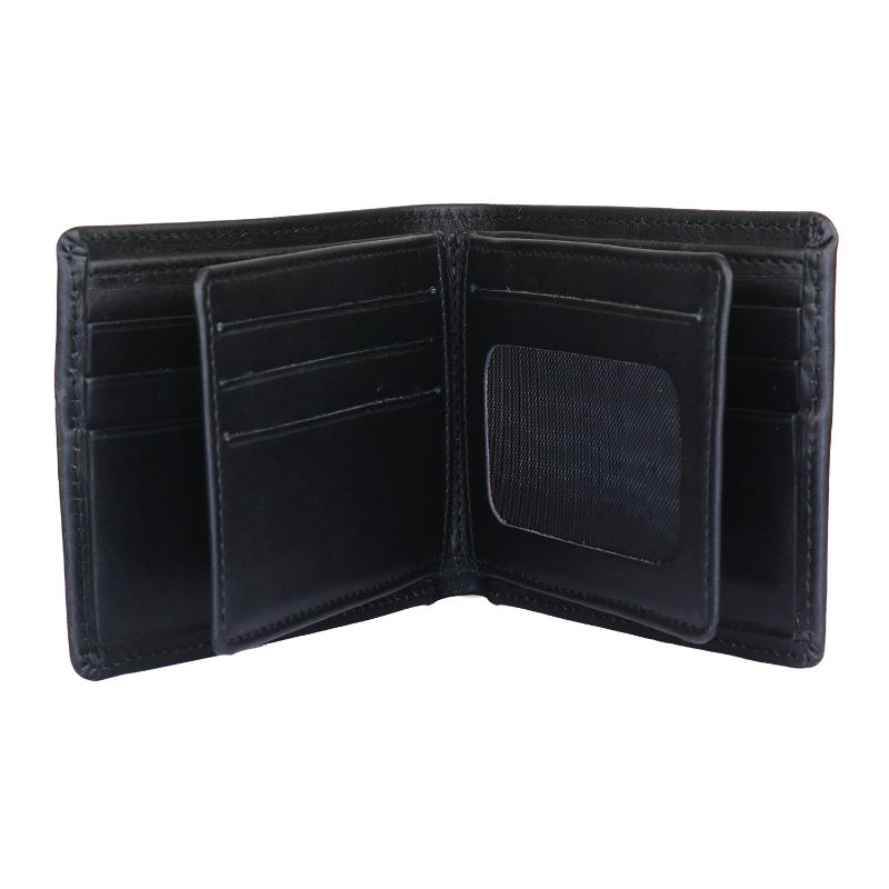 C2119B- محفظة جلد طبيعي للرجال من سيفن كيه,أسود