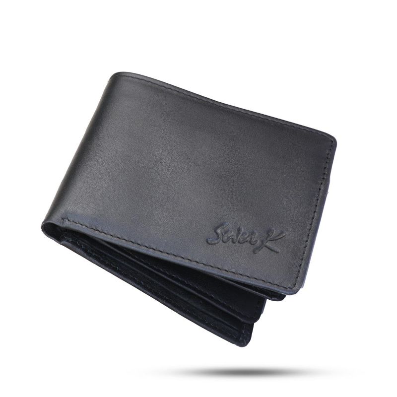 C2119B- محفظة جلد طبيعي للرجال من سيفن كيه,أسود