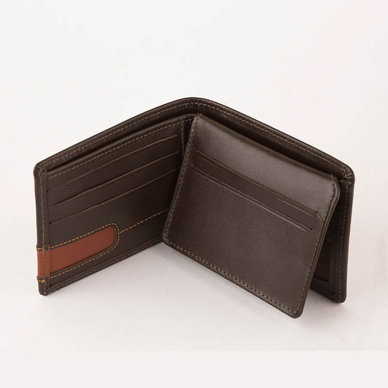 C2186N - محفظة جلد طبيعي للرجال من سيفن كيه, بني