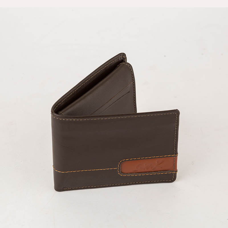 C2186N - محفظة جلد طبيعي للرجال من سيفن كيه, بني