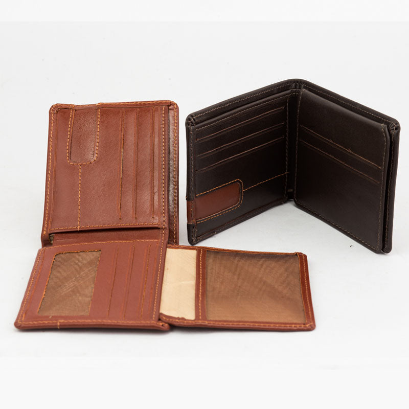 محفظة جلد طبيعي للرجال من سيفن كيه, أسود