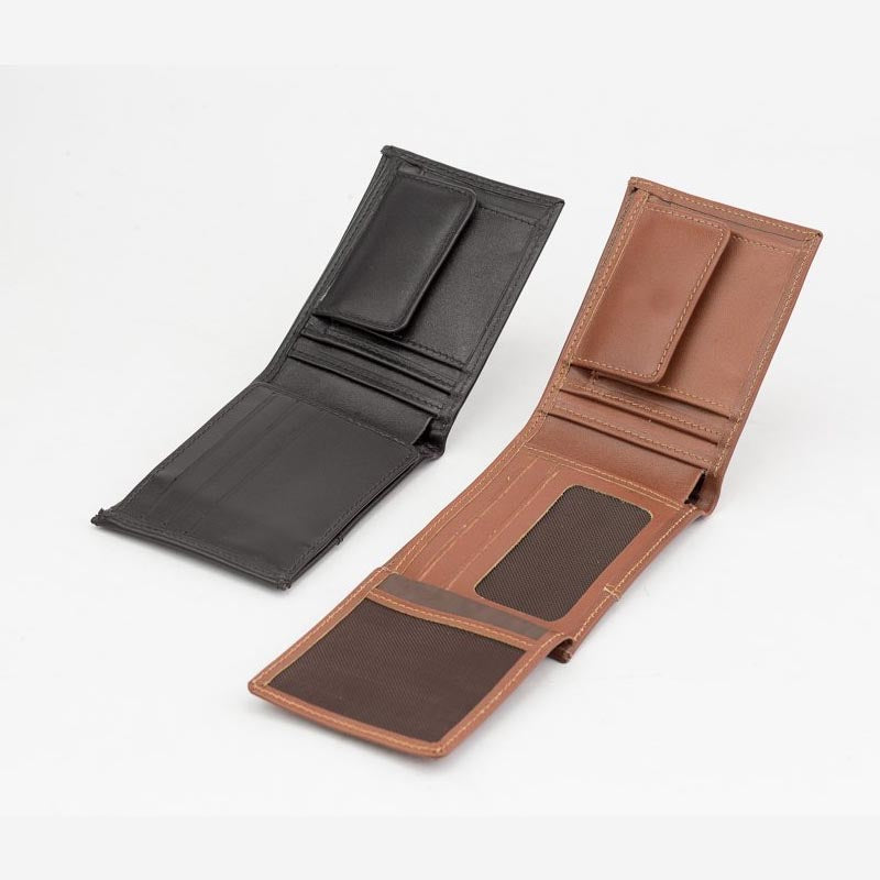 محفظة جلد طبيعي بجيب للعملات المعدنية للرجال من سيفن كيه, هافان