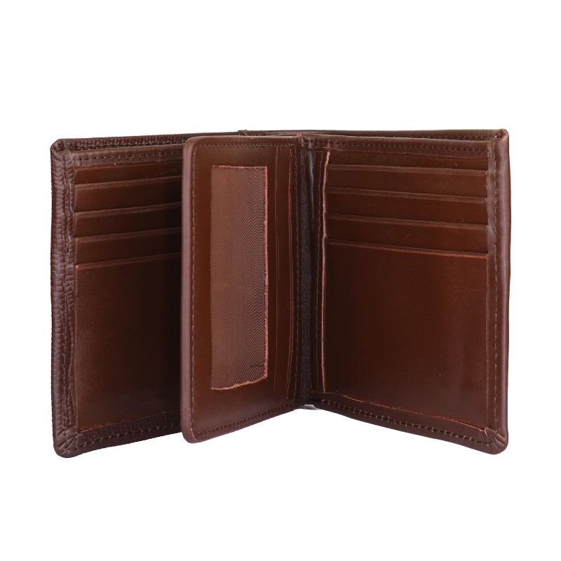 محفظة جلد طبيعي للرجال من سيفن كيه, بني