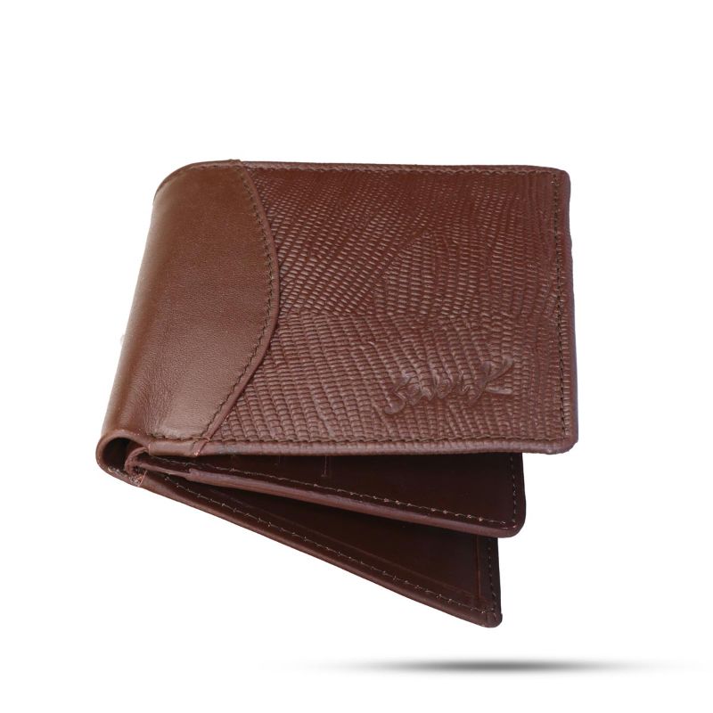 محفظة جلد طبيعي للرجال من سيفن كيه, بني