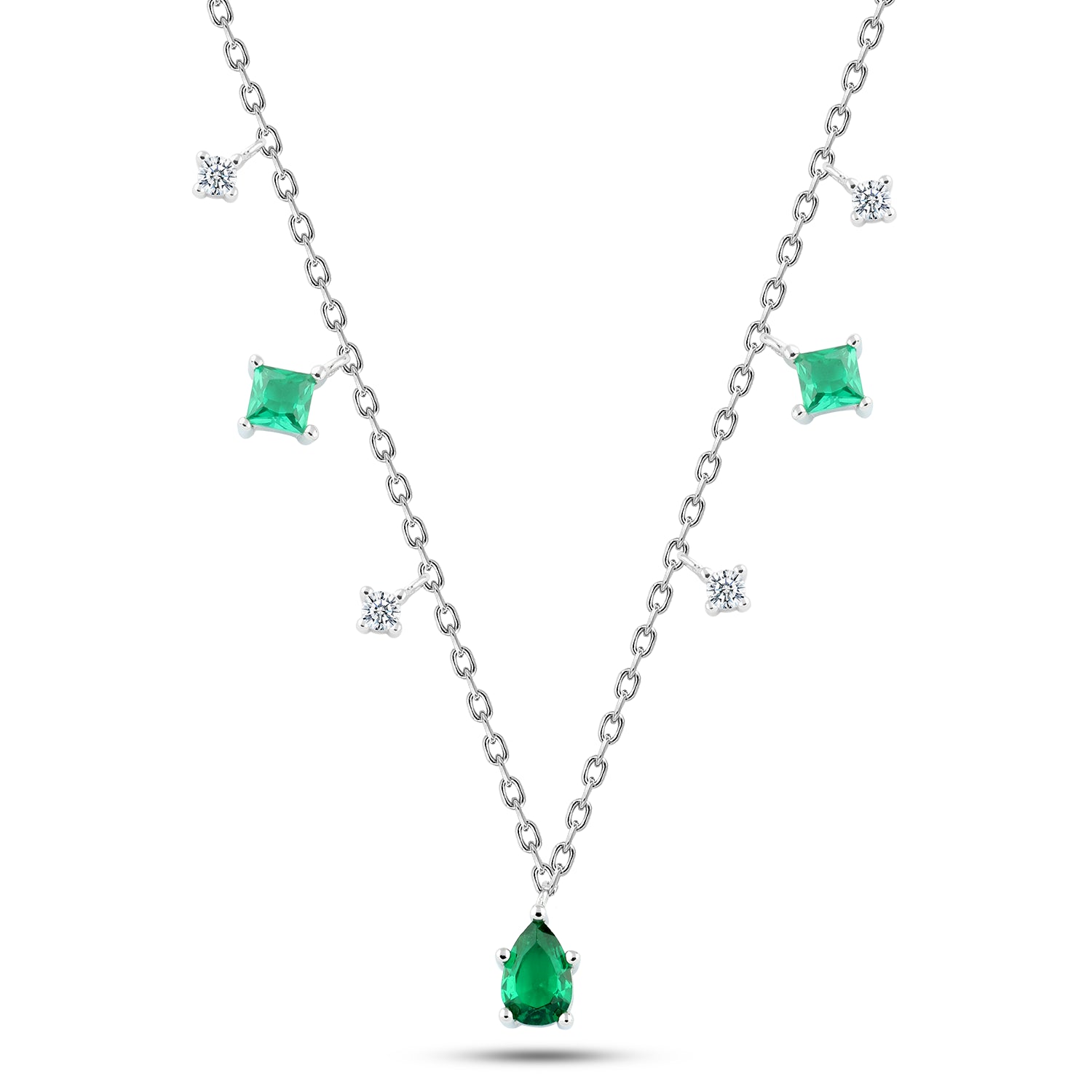 عقد "إشراقة خضراء" – فضة عيار 925