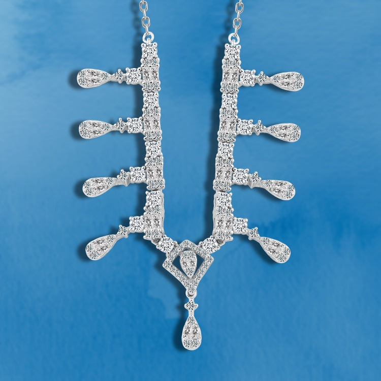 Silver 925 Necklace with Sparkling Stones – Luxury Design