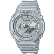 GA-2100FF-8ADR – ساعة يد كاسيو جي شوك أنالوج رقمية فضية بإصدار خاص وتصميم معدني مقاوم للصدمات للرجال
