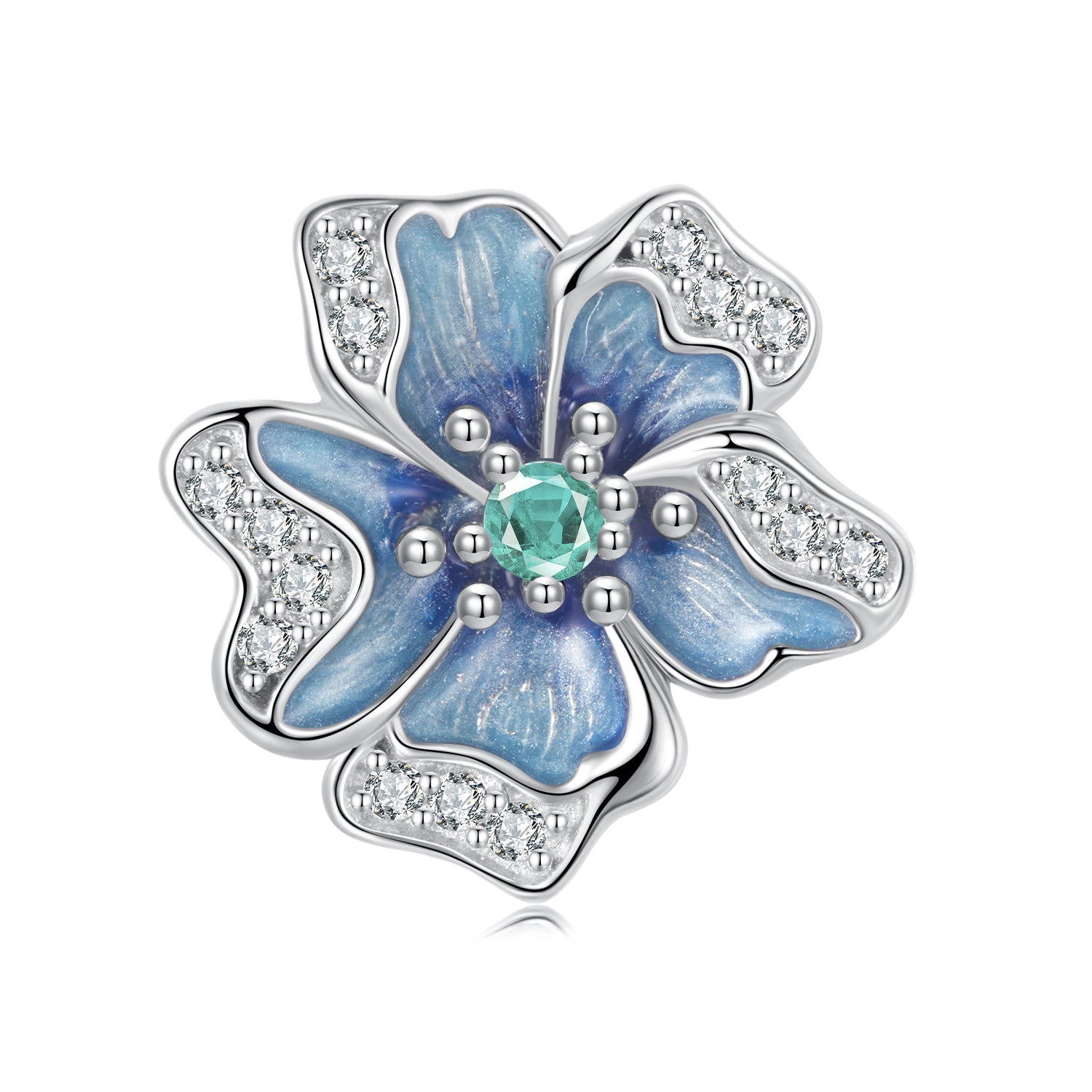 " Blue Rose "925 Silver Charm