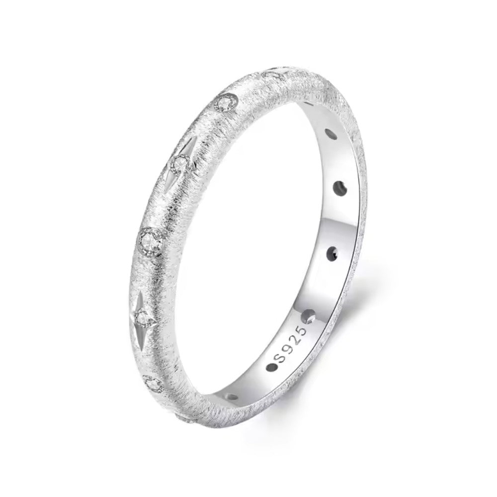 خاتم النجوم الخافته بالزركون فضة عيار 925