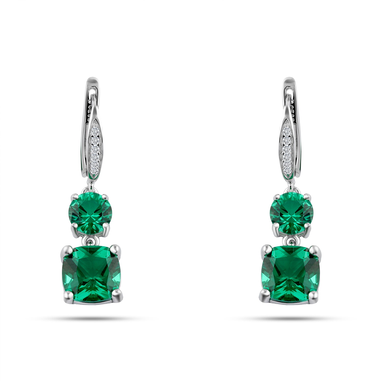 حلق زمرد الملكة – فضة  925 مرصّع بحجر زمرد