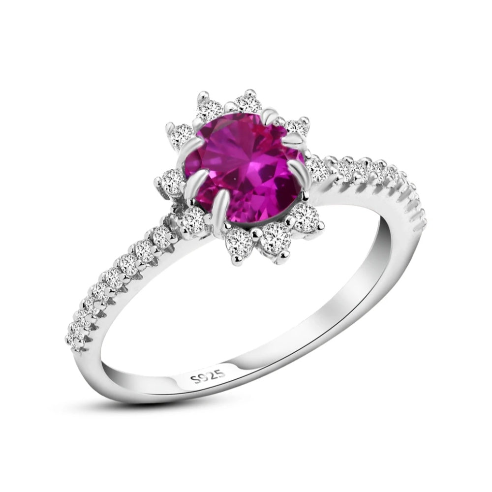 خاتم زهرة الياقوت – فضة عيار 925