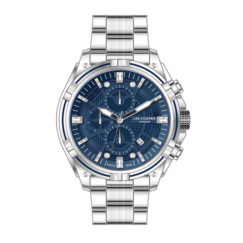 ساعة يد لي كوبر متعددة الوظائف بسوار ستانلس ستيل للرجال