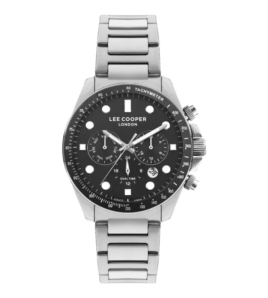 ساعة يد لي كوبر متعددة الوظائف بسوار ستانلس ستيل للرجال