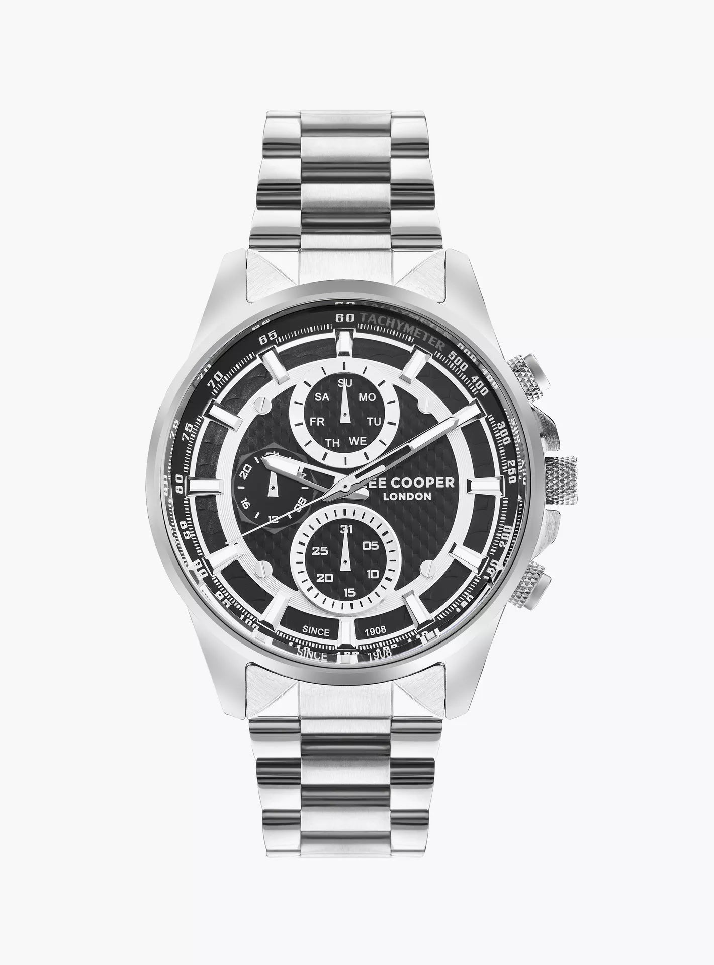 LC07852.350 - ساعة لي كوبر رجالي متعددة الوظائف بسوار ستانلس ستيل