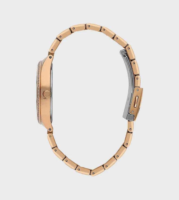 ساعة يد لي كوبر متعددة الوظائف بسوار ستانلس ستيل حريمي