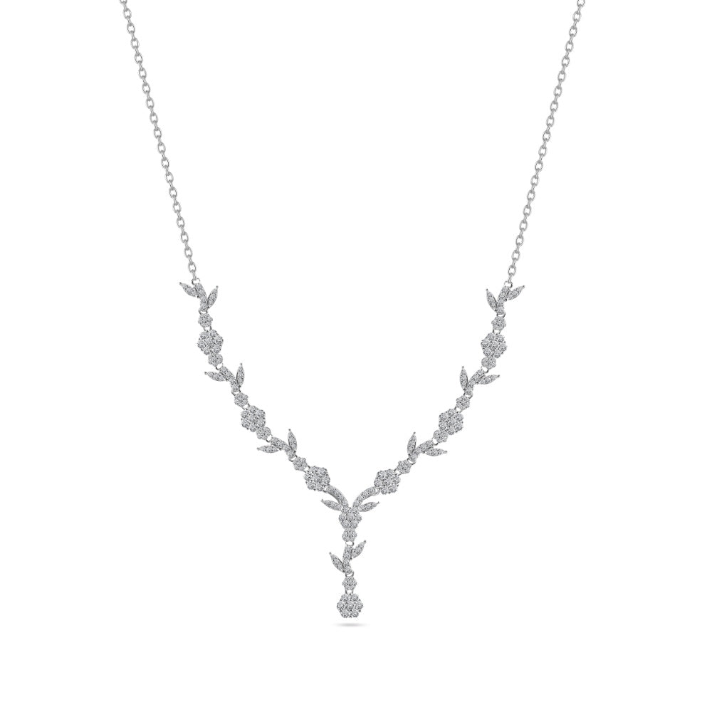 طقم فضة عيار 925 على شكل غصن شجري مرصع بفصوص زركون