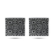 زرار بدلة رجالي فضة عيار 925 مزخرف بنقوش إسلامية