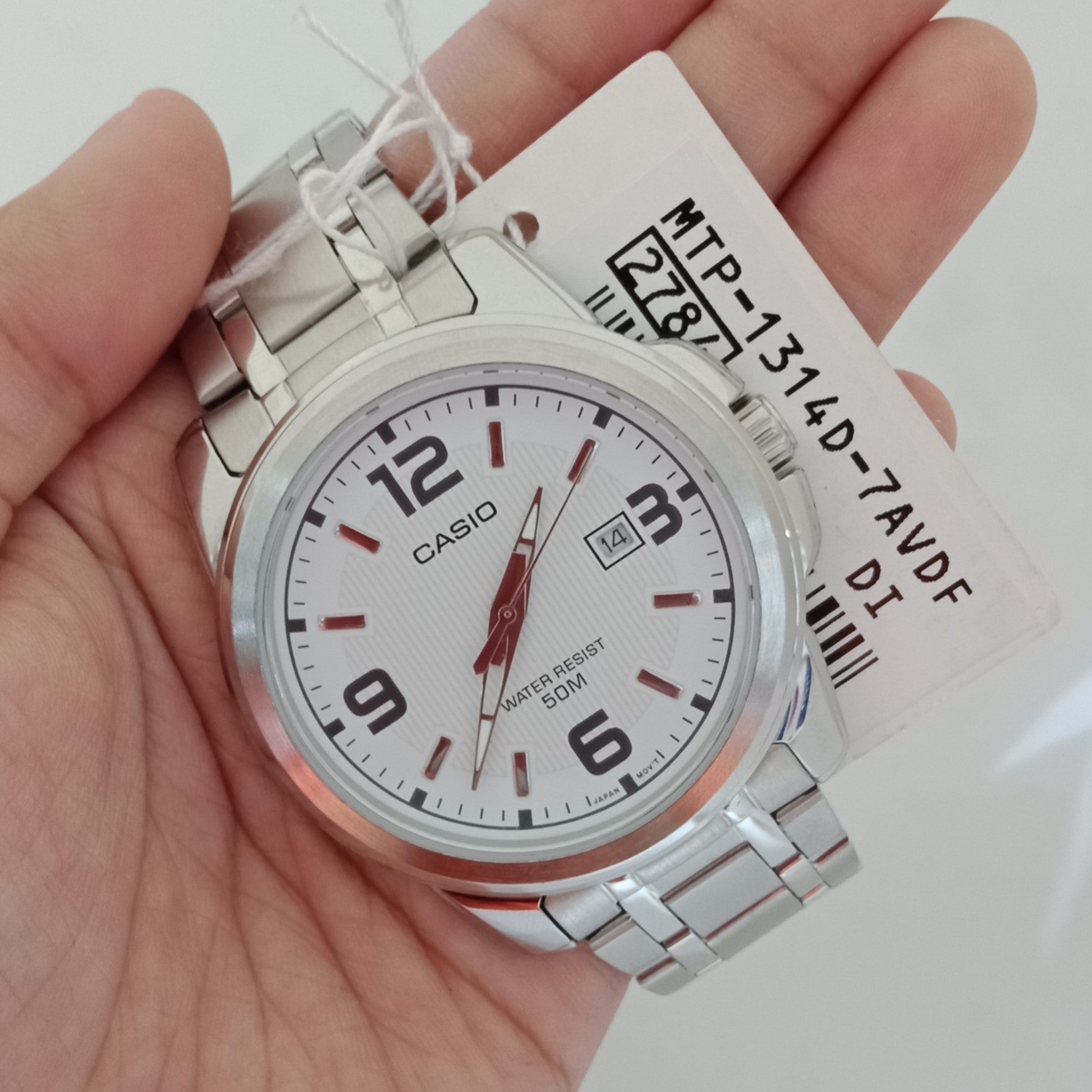 MTP-1314D-7AVDF - ساعة يد كاسيو رجالي ستانلس ستيل