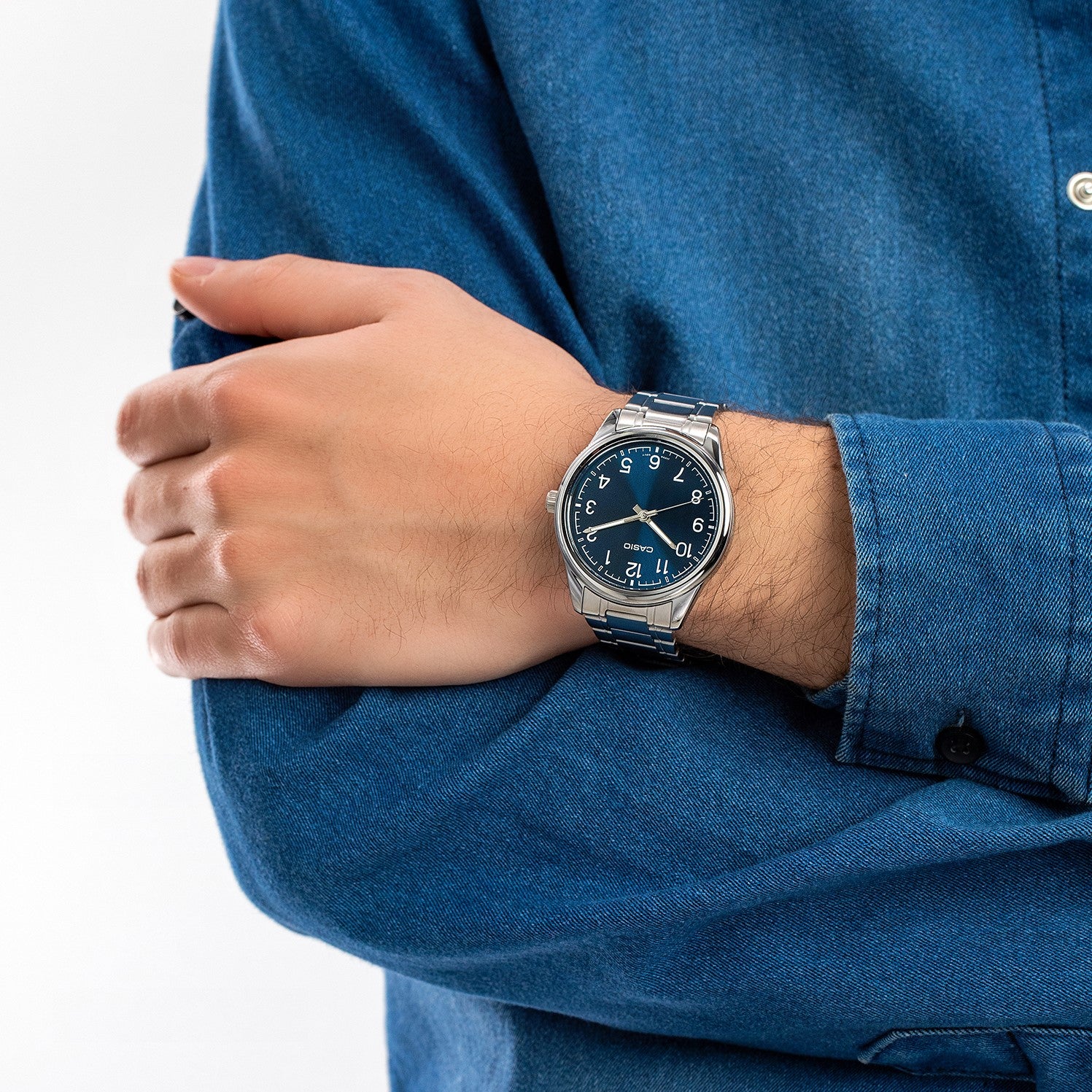 MTP-V005D-2B4UDF - ساعة يد كاسيو رجالي ستانلس ستيل