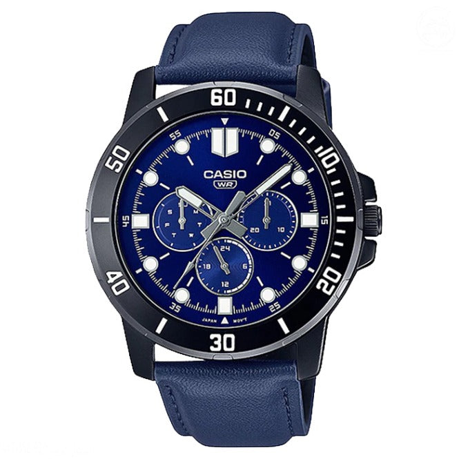 ساعة يد رجالي انالوج كاسيو جلد