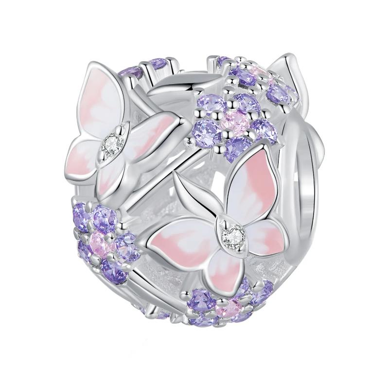 Butterfly Zircon 925 Silver Charm