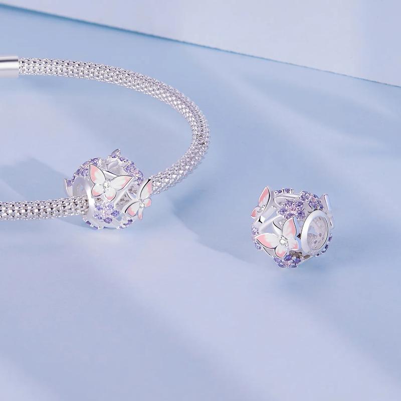 Butterfly Zircon 925 Silver Charm