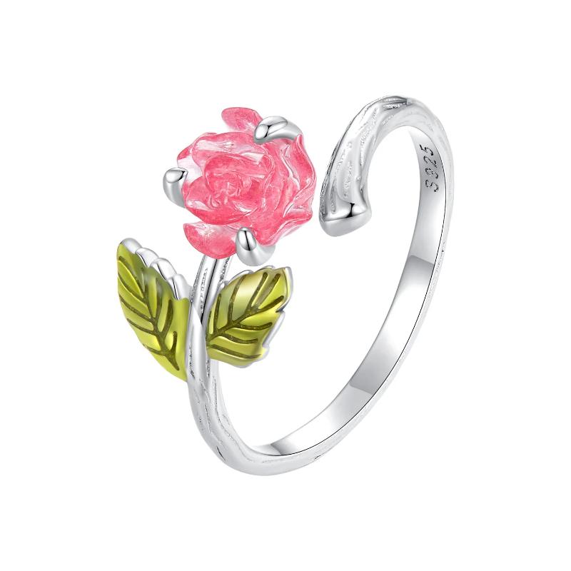 BSR472-PKE - 925 Sterling Silver Crystal Flower Ring – Fathy