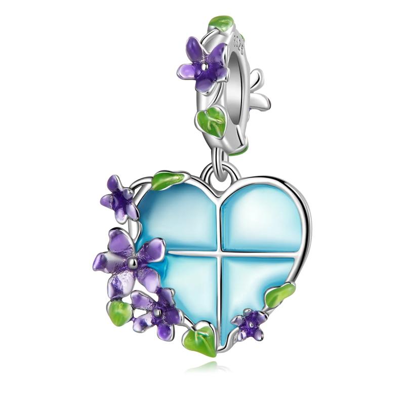 Flower Window 925 Silver Charm