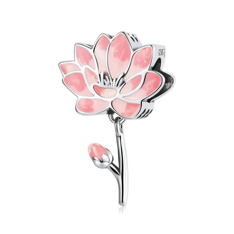 Lotus Flower 925 Silver Charm