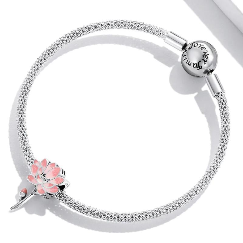 Lotus Flower 925 Silver Charm