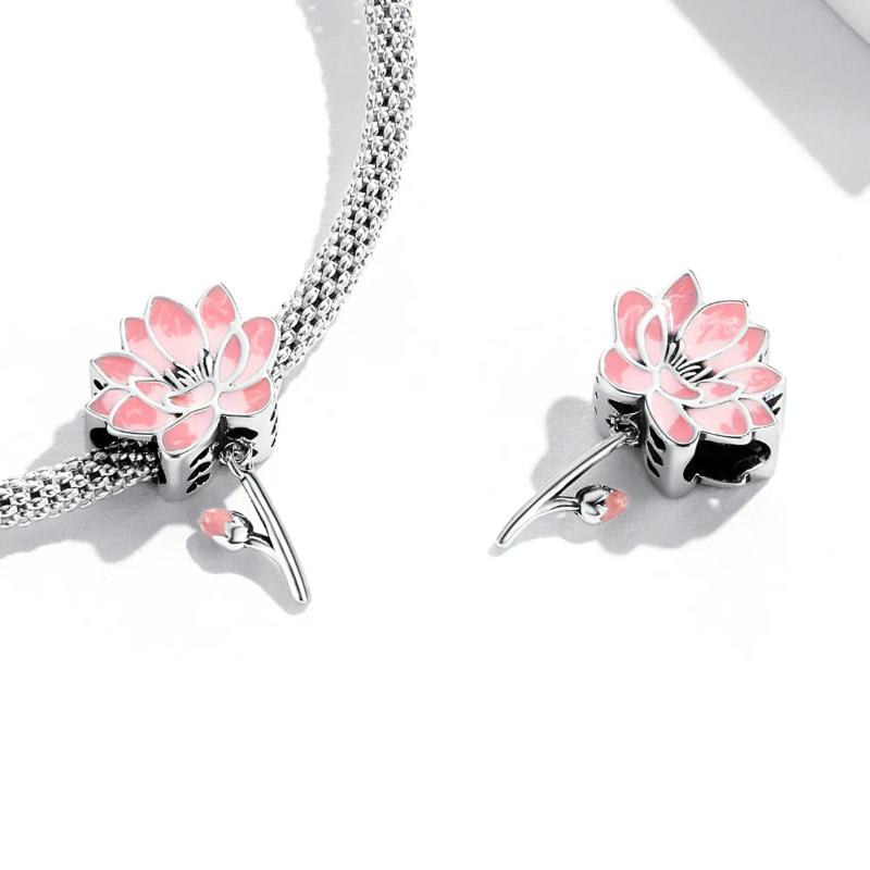 Lotus Flower 925 Silver Charm
