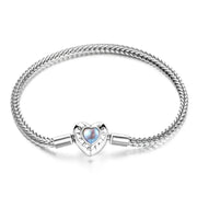 (Forever Love) Heart 925 Silver Bracelet