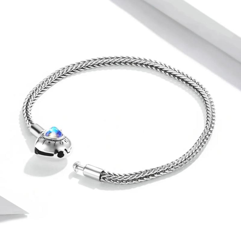 (Forever Love) Heart 925 Silver Bracelet