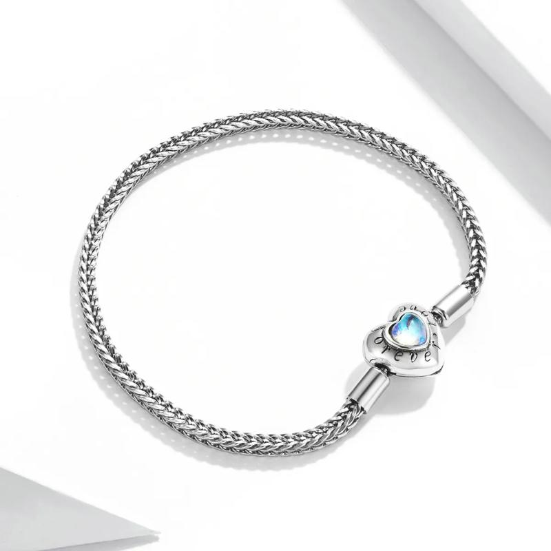 (Forever Love) Heart 925 Silver Bracelet
